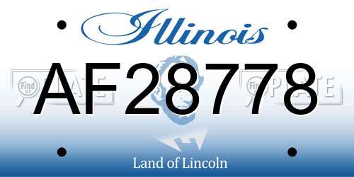 AF28778 Illinois License Plate