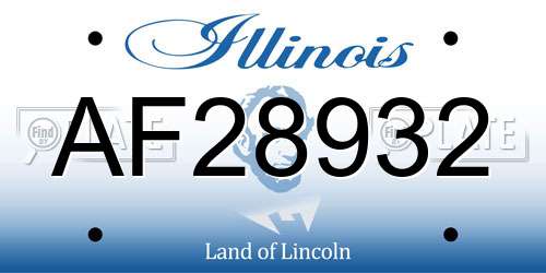AF28932 Illinois License Plate