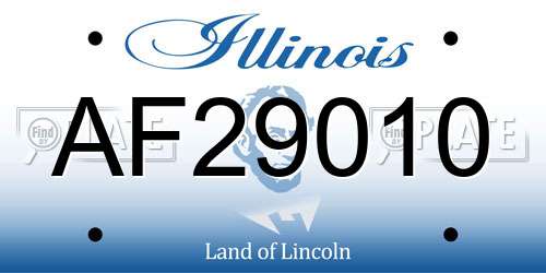 AF29010 Illinois License Plate