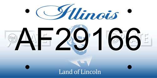AF29166 Illinois License Plate