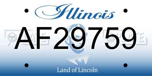AF29759 Illinois License Plate