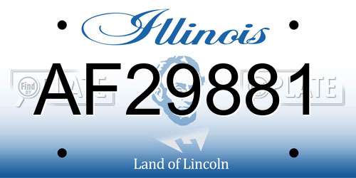 AF29881 Illinois License Plate