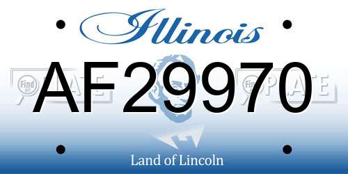 AF29970 Illinois License Plate
