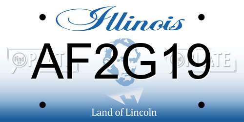 AF2G19 Illinois License Plate