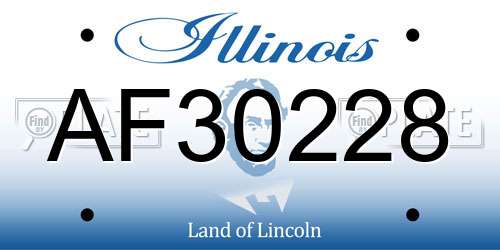 AF30228 Illinois License Plate
