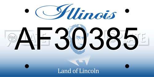 AF30385 Illinois License Plate