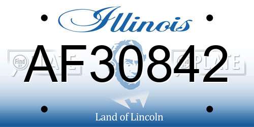 AF30842 Illinois License Plate