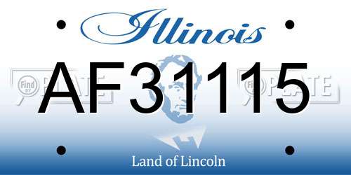 AF31115 Illinois License Plate