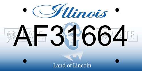 AF31664 Illinois License Plate