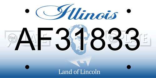 AF31833 Illinois License Plate