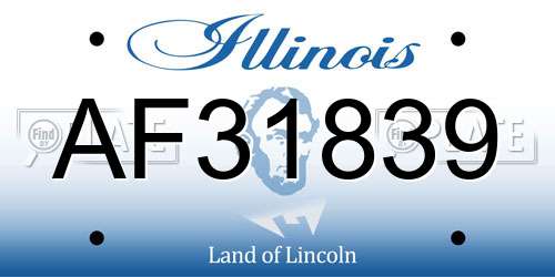 AF31839 Illinois License Plate