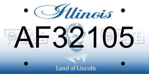 AF32105 Illinois License Plate