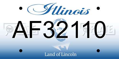 AF32110 Illinois License Plate