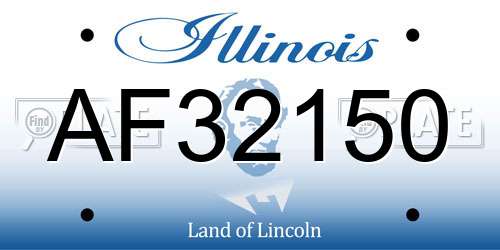 AF32150 Illinois License Plate