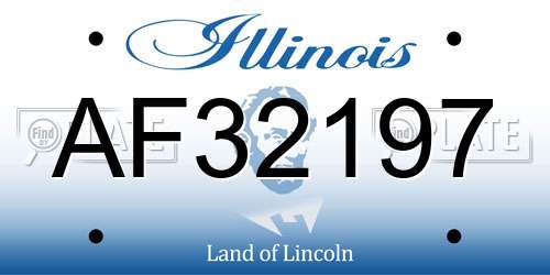 AF32197 Illinois License Plate