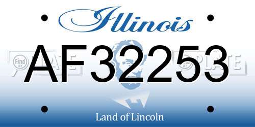 AF32253 Illinois License Plate