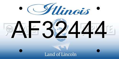 AF32444 Illinois License Plate