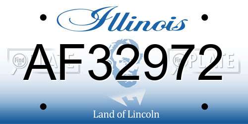 AF32972 Illinois License Plate