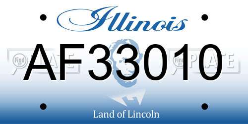 AF33010 Illinois License Plate