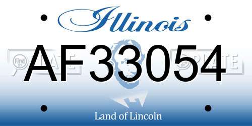AF33054 Illinois License Plate