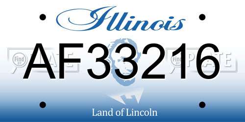 AF33216 Illinois License Plate