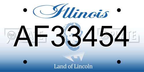 AF33454 Illinois License Plate