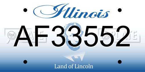 AF33552 Illinois License Plate