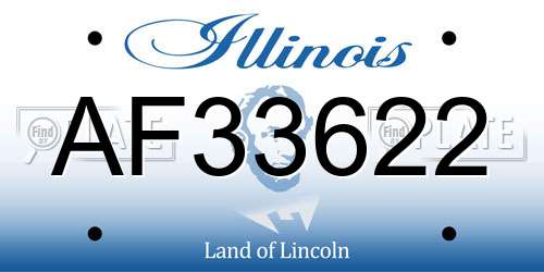 AF33622 Illinois License Plate