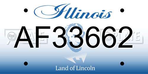 AF33662 Illinois License Plate