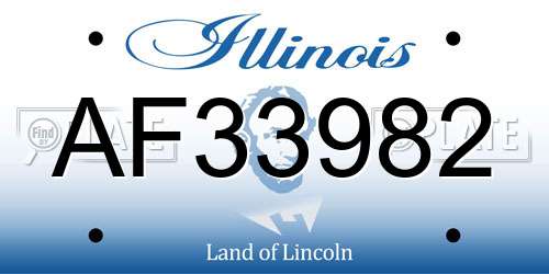 AF33982 Illinois License Plate