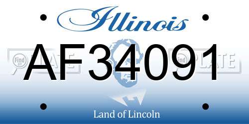 AF34091 Illinois License Plate