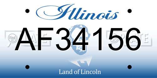 AF34156 Illinois License Plate