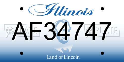 AF34747 Illinois License Plate
