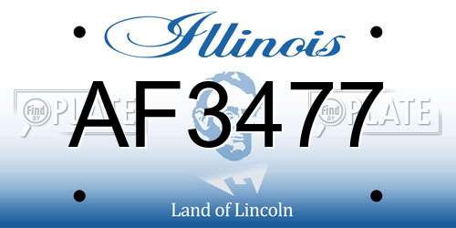 AF3477 Illinois License Plate