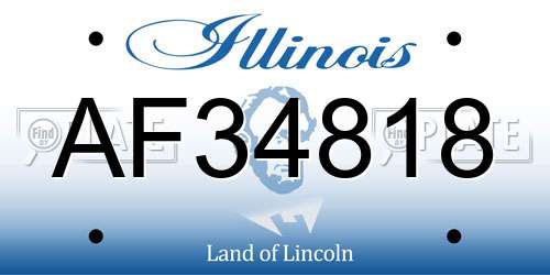 AF34818 Illinois License Plate