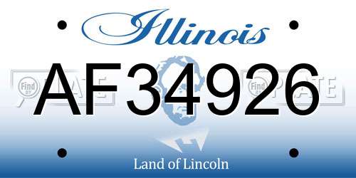 AF34926 Illinois License Plate