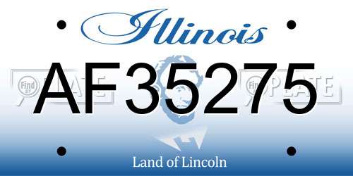 AF35275 Illinois License Plate