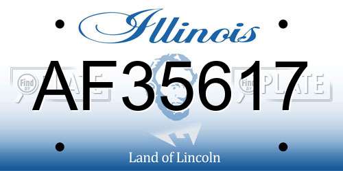 AF35617 Illinois License Plate