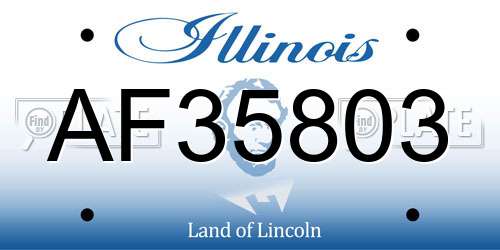 AF35803 Illinois License Plate