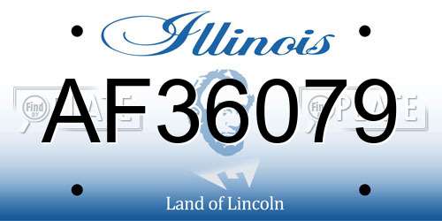 AF36079 Illinois License Plate