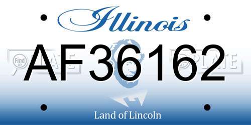 AF36162 Illinois License Plate