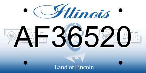 AF36520 Illinois License Plate