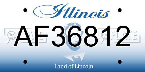 AF36812 Illinois License Plate
