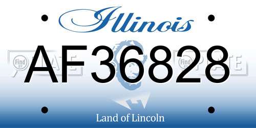 AF36828 Illinois License Plate