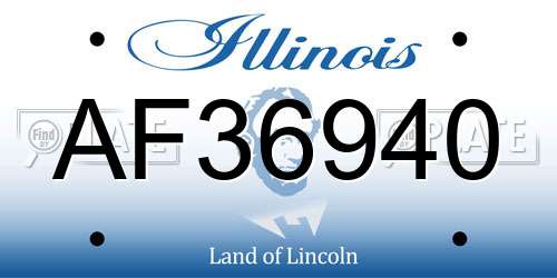 AF36940 Illinois License Plate