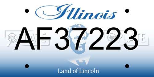 AF37223 Illinois License Plate