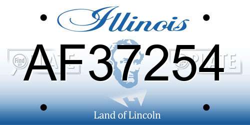 AF37254 Illinois License Plate