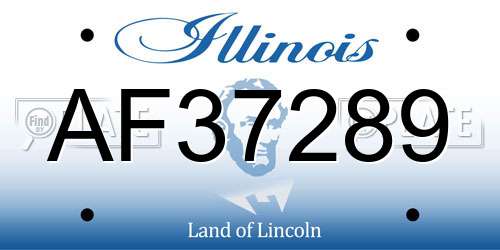 AF37289 Illinois License Plate