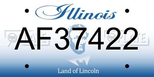 AF37422 Illinois License Plate