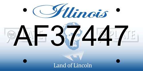 AF37447 Illinois License Plate